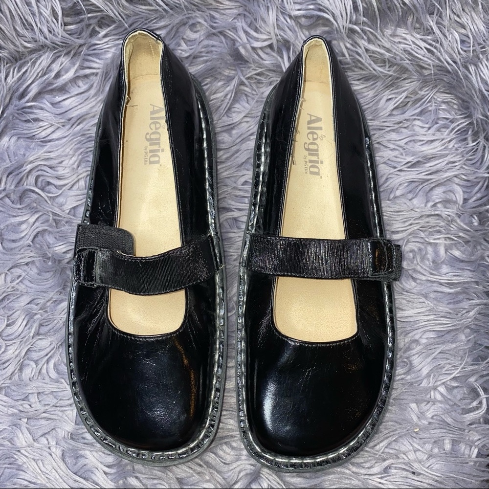 Alegria PG Lite Feliz Fel-101 Mary Jane Black Patent Leather shoes